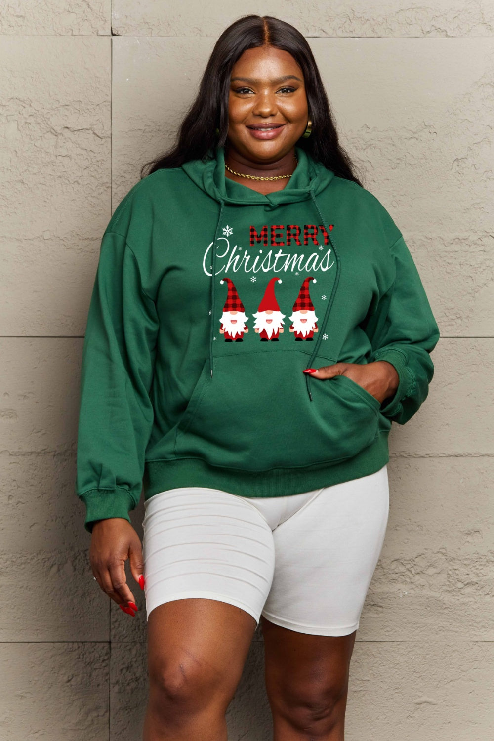 SIMPLY LOVE Full Size MERRY CHRISTMAS Graphic Hoodie