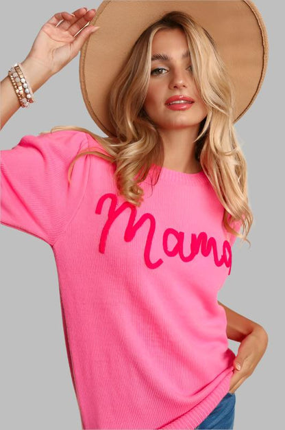 HAPTICS Mint "Mama" Letter Pop-up Knitted Top