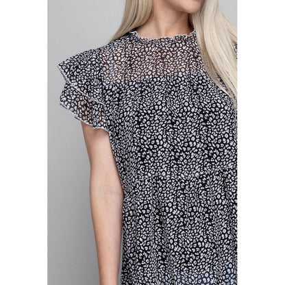 NUVI APPAREL Tiered chiffon blouse