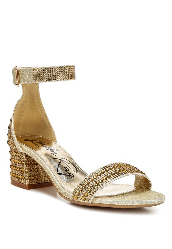 RAG & Co. Twerky Rhinestones Embellished Block Sandals