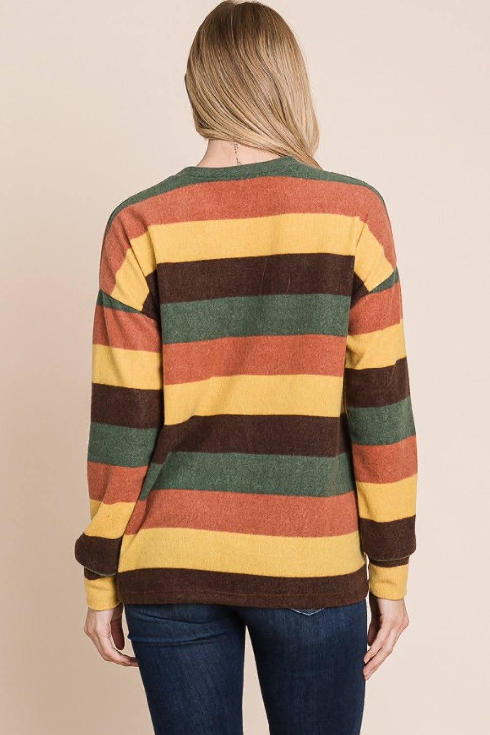 BOMBOM Fall Multi-Color StripedTop