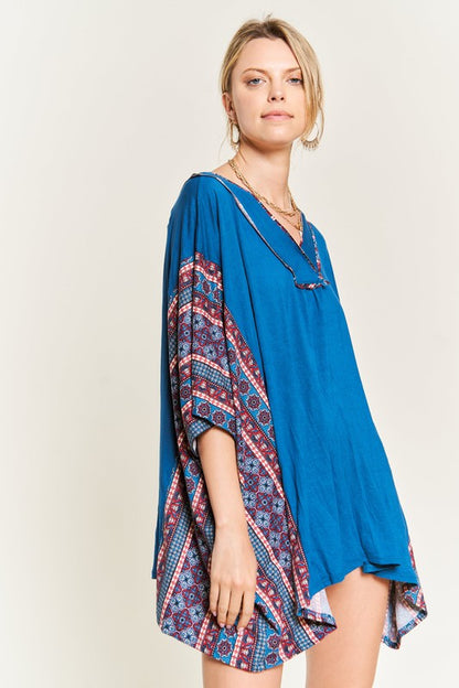 JADE by JANE Teal Tunic Bohemian Poncho