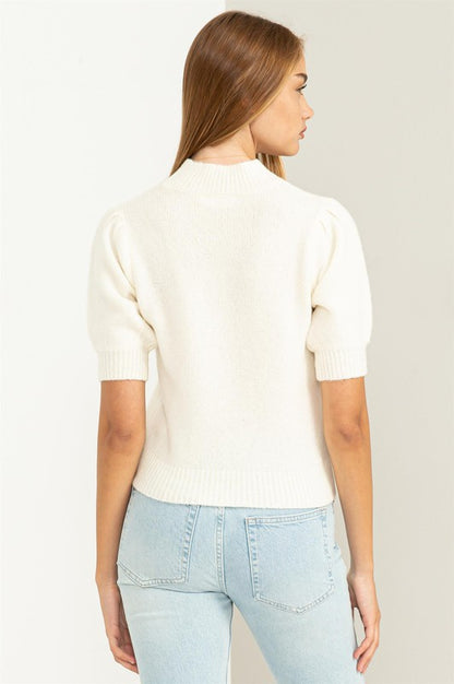 HYFVE Lovely Embrace Puff Sleeve Sweater Top