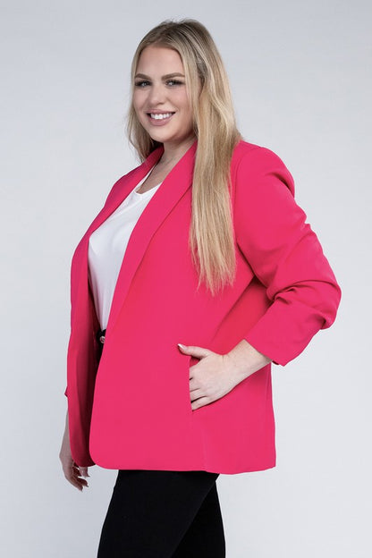 EESOME Plus-size Shawl Lapel Blazer