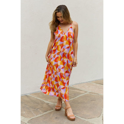 And The Why Full Size Printed Sleeveless Maxi Dress