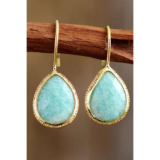 Handmade Natural Stone Teardrop Earrings