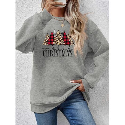 MERRY CHRISTMAS Round Neck Long Sleeve Sweatshirt