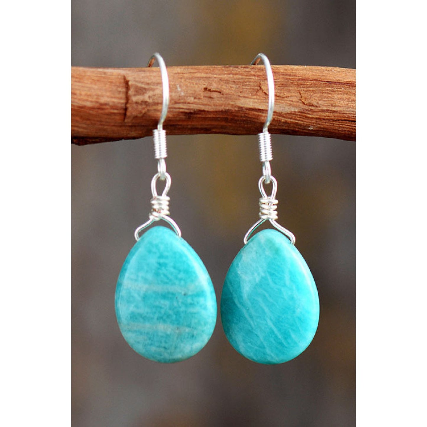 Handmade Natural Stone Teardrop Earrings