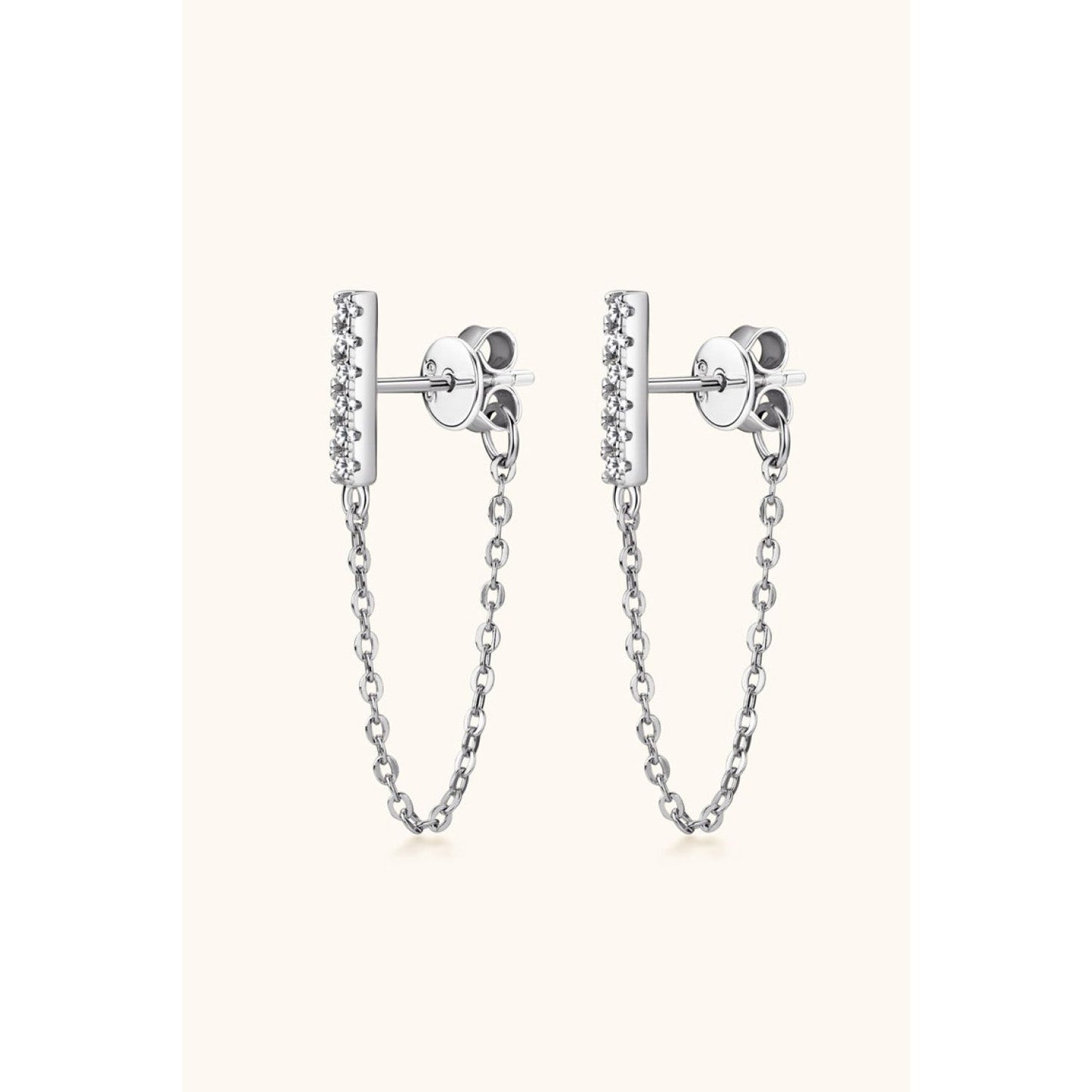 Moissanite 925 Sterling Silver Connected Earrings