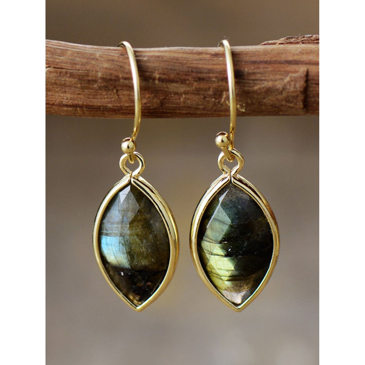 Geometrical Shape Natural Stone Dangle Earrings