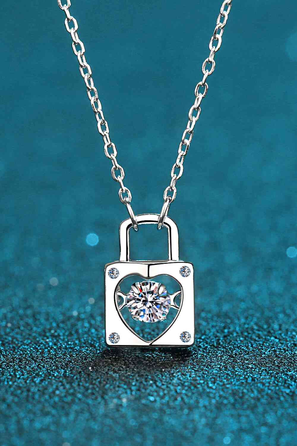 ADORED Moissanite Lock Pendant Necklace