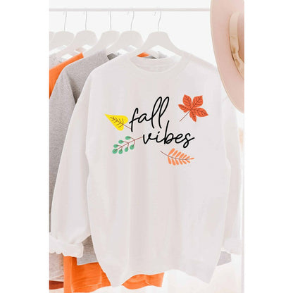 SWEAT-SHIRT GRAPHIQUE FALL VIBES FEUILLES GRANDE TAILLE WKNDER