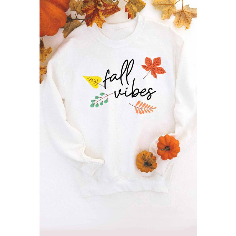 SWEAT-SHIRT GRAPHIQUE FALL VIBES FEUILLES GRANDE TAILLE WKNDER