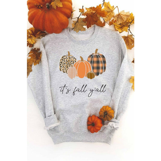 SWEAT-SHIRT GRAPHIQUE IT'S FALL Y'ALL TAILLE PLUS WKNDER