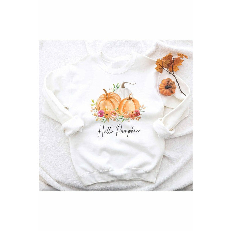 SWEAT-SHIRT GRAPHIQUE HELLO PUMPKIN TAILLE PLUS WKNDER