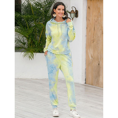 Tie-Dye Hoodie and Pants Activewear Set