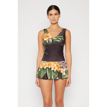 MARINA WEST Swim Full Size Clear Waters Swim Dress in Aloha Brown