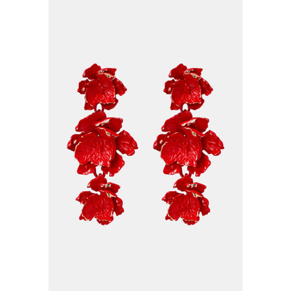 Flower Shape Zinc Alloy Dangle Earrings