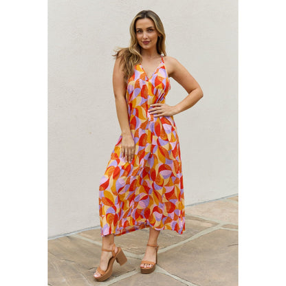 And The Why Full Size Printed Sleeveless Maxi Dress