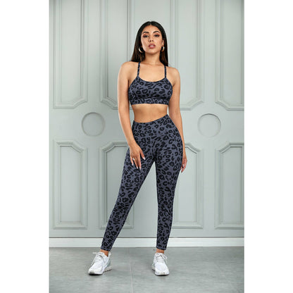 Ensemble soutien-gorge de sport et legging léopard