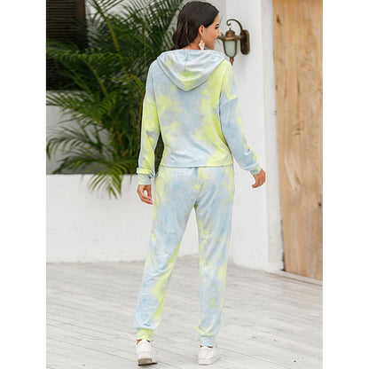 Tie-Dye Hoodie and Pants Activewear Set