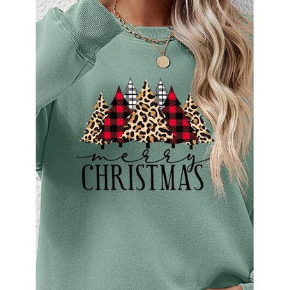 MERRY CHRISTMAS Round Neck Long Sleeve Sweatshirt