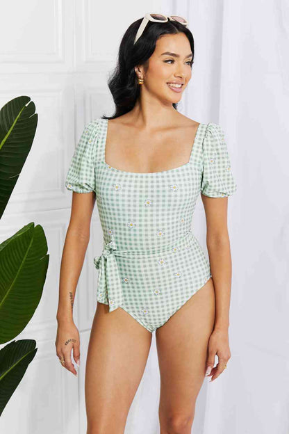 MARINA WEST SWIM Salty Air Puff Sleeve One-Piece in Sage