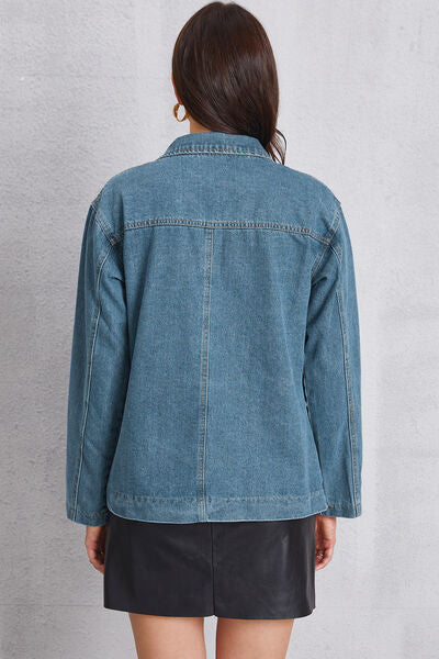 Pocketed Button Up Denim Jacket