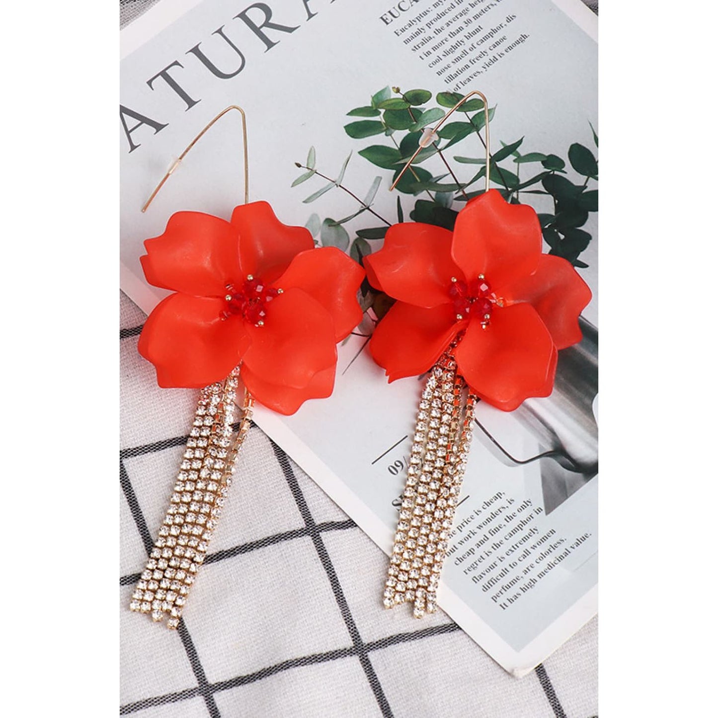 Flower Shape Acrylic Dangle Earrings