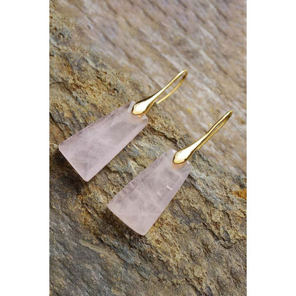 Handmade Geometrical Shape Natural Stone Dangle Earrings