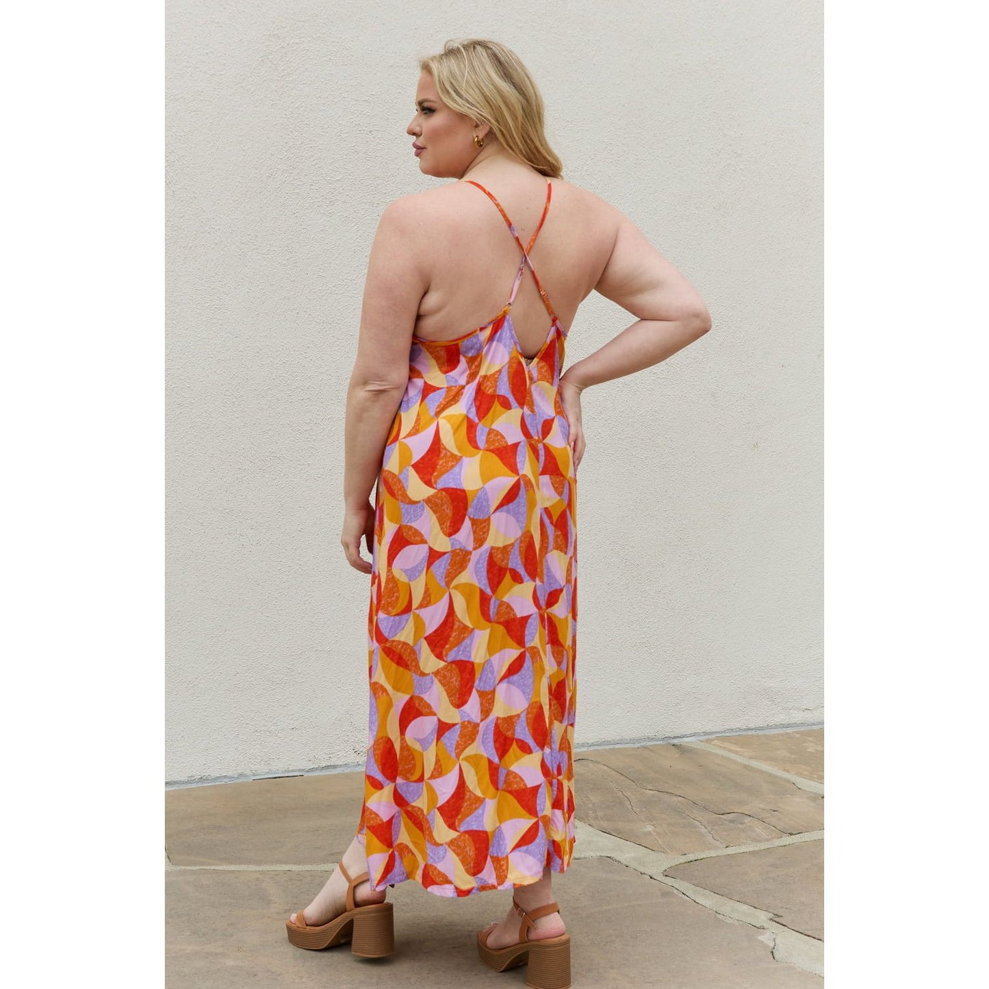 And The Why Full Size Printed Sleeveless Maxi Dress