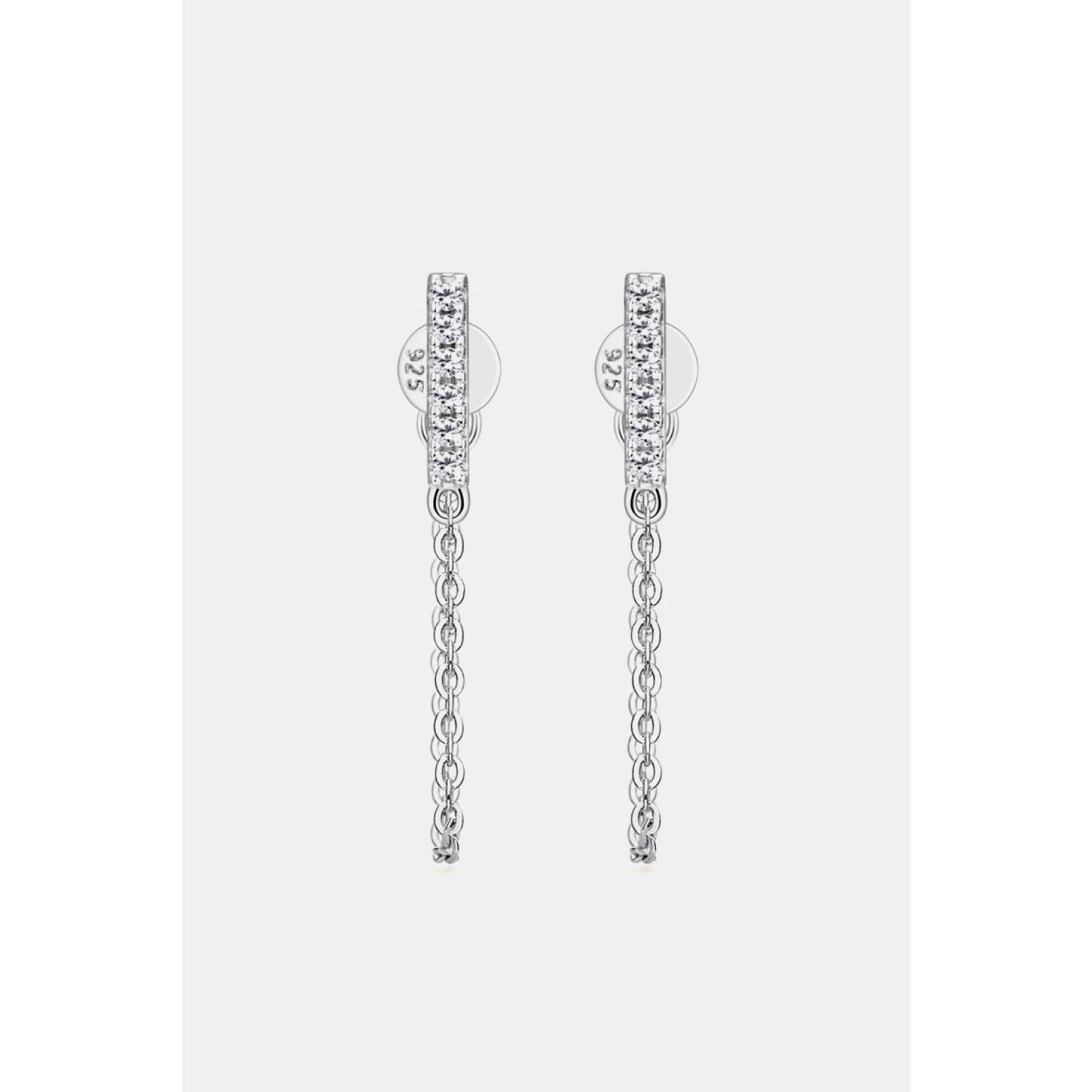 Moissanite 925 Sterling Silver Connected Earrings