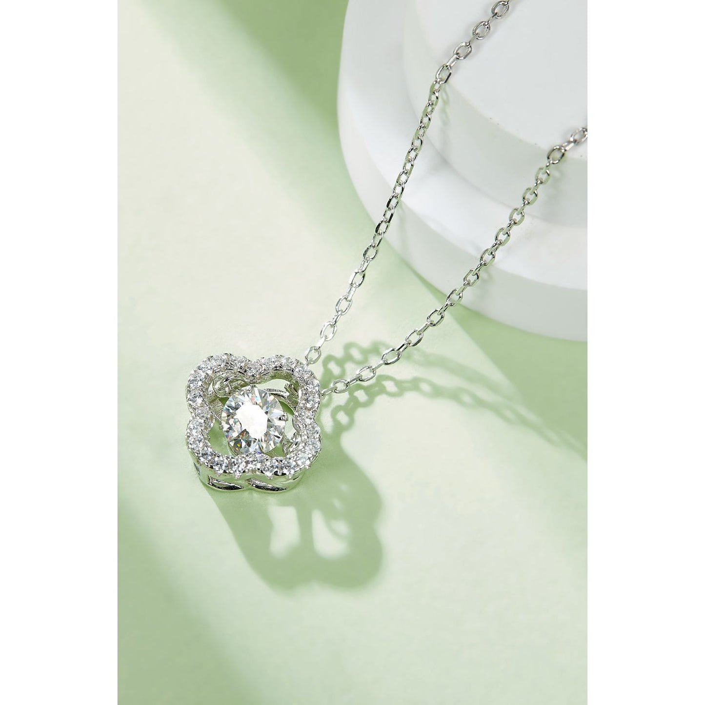 Moissanite Four Leaf Clover Pendant Necklace