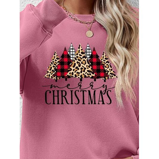 MERRY CHRISTMAS Round Neck Long Sleeve Sweatshirt