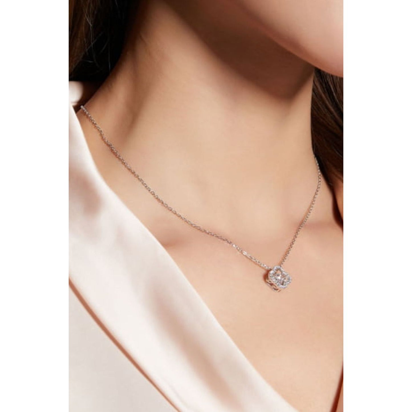 Moissanite Four Leaf Clover Pendant Necklace