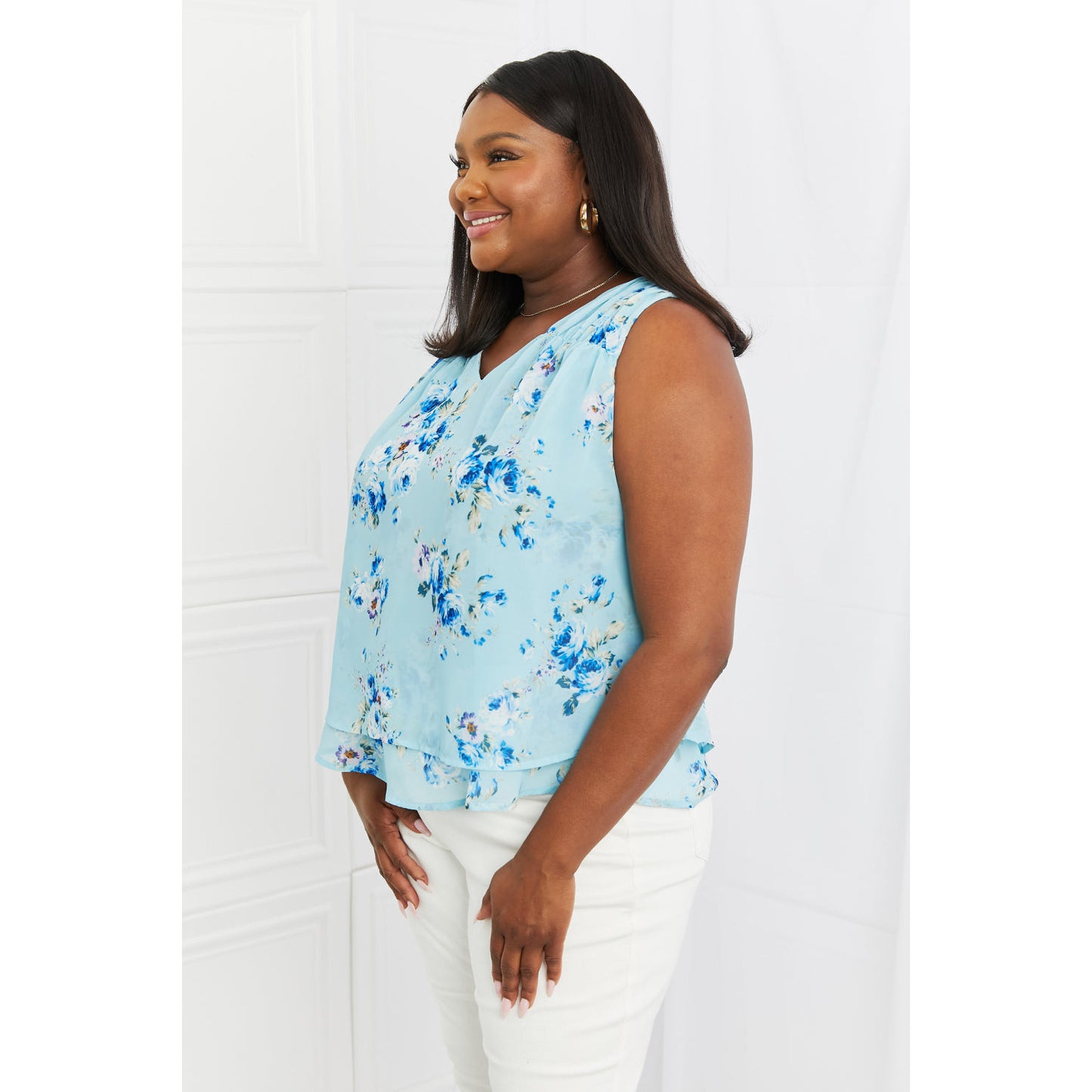 SEW IN LOVE Off to Brunch Full Size Floral Tank Top