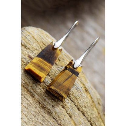 Handmade Geometrical Shape Natural Stone Dangle Earrings