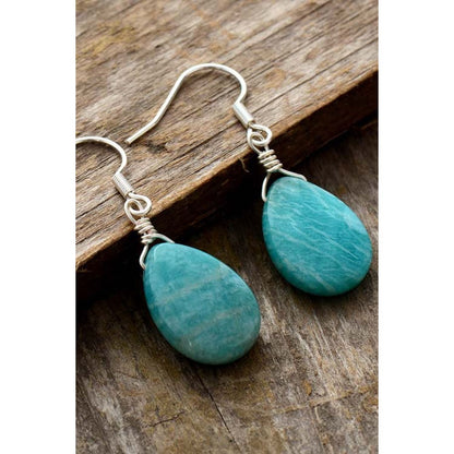 Handmade Natural Stone Teardrop Earrings