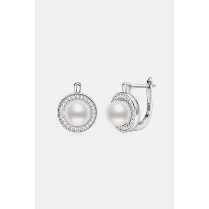 Moissanite Pearl 925 Sterling Silver Earrings