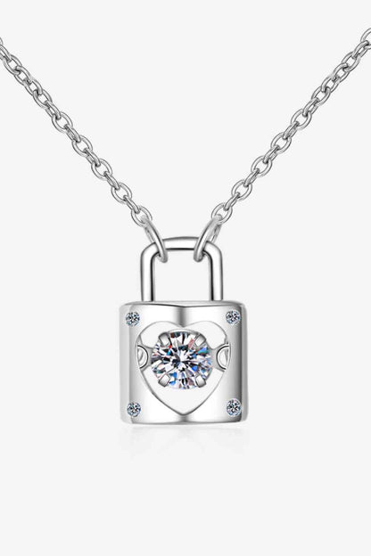 ADORED Moissanite Lock Pendant Necklace