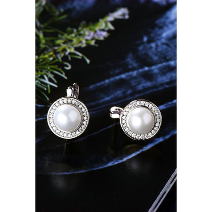 Moissanite Pearl 925 Sterling Silver Earrings