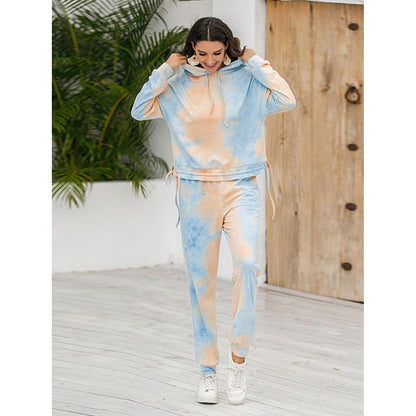 Tie-Dye Hoodie and Pants Activewear Set