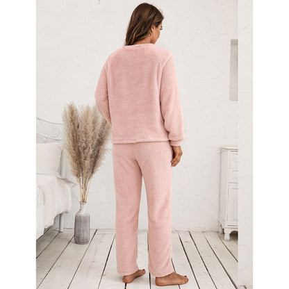 Teddy Long Sleeve Top and Pants Lounge Set