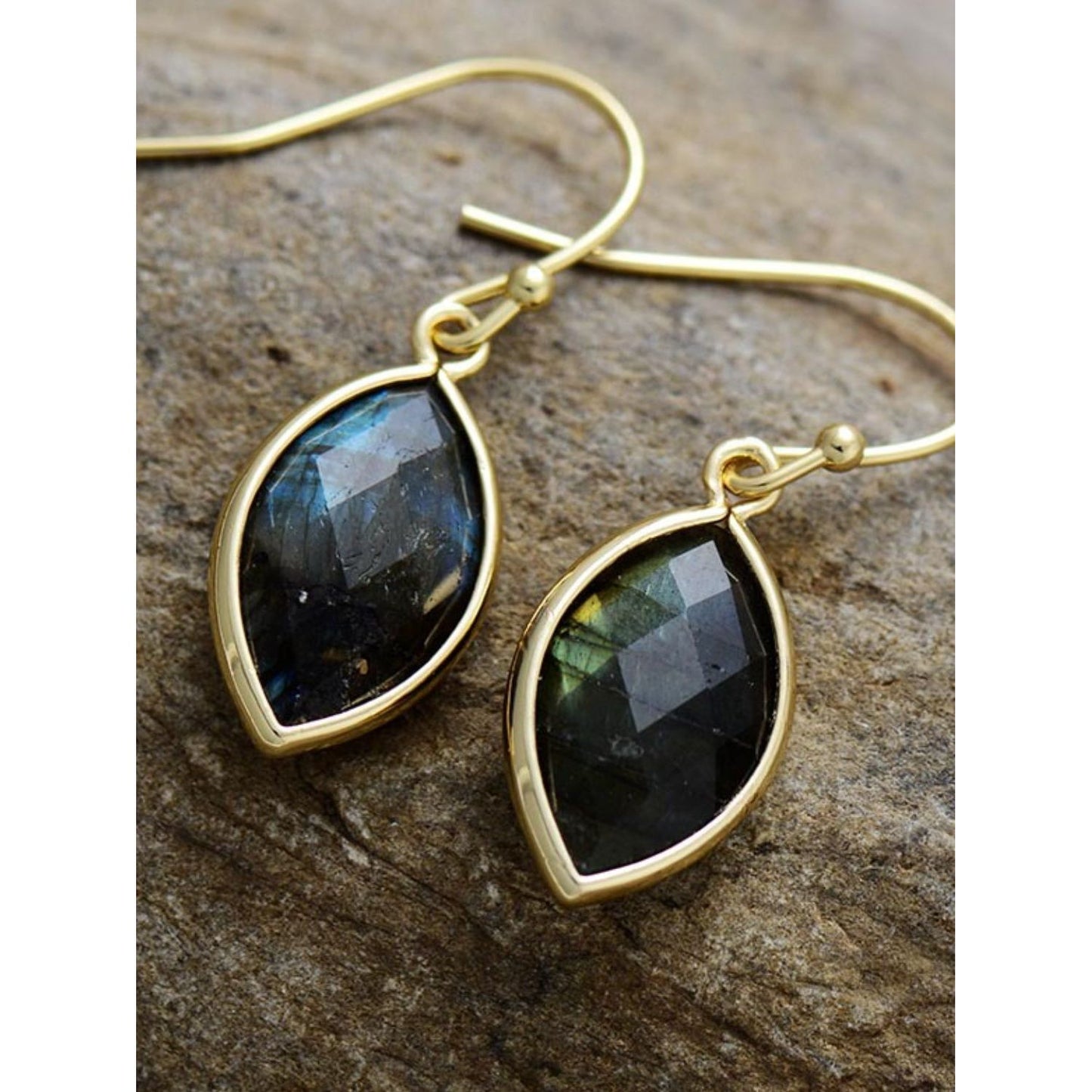 Geometrical Shape Natural Stone Dangle Earrings