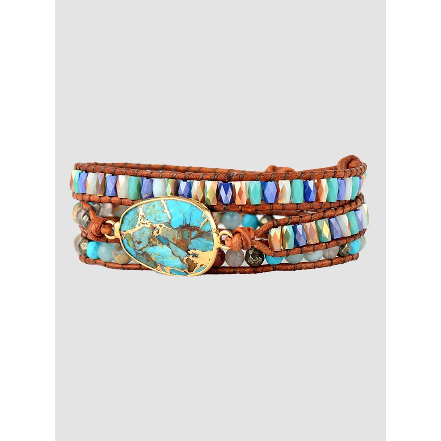 Triple-Layer Western Natural Stone Bracelet