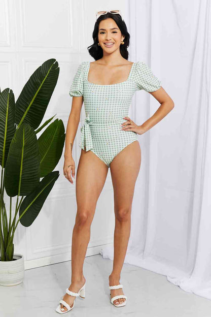 MARINA WEST SWIM Salty Air Puff Sleeve One-Piece in Sage