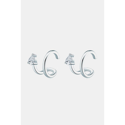 Moissanite 925 Sterling Silver Cuff Earrings