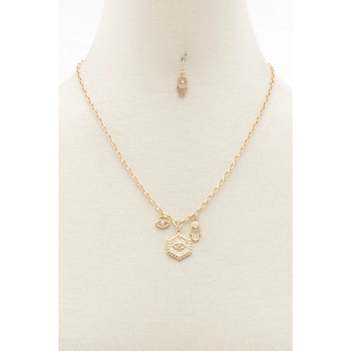 Sodajo Hexagon Shape Charm Necklace