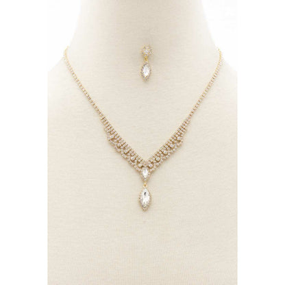 Collier Strass Forme Marquise