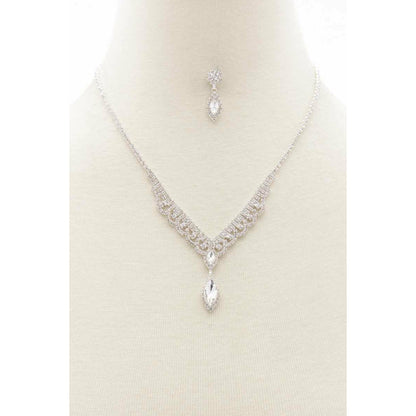 Collier Strass Forme Marquise